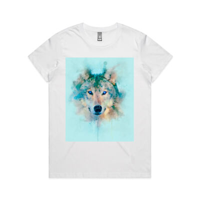 Watercolour Wolf Design Women Tee Thumbnail